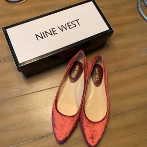 Nine West Velvet Pointed Toe Flats